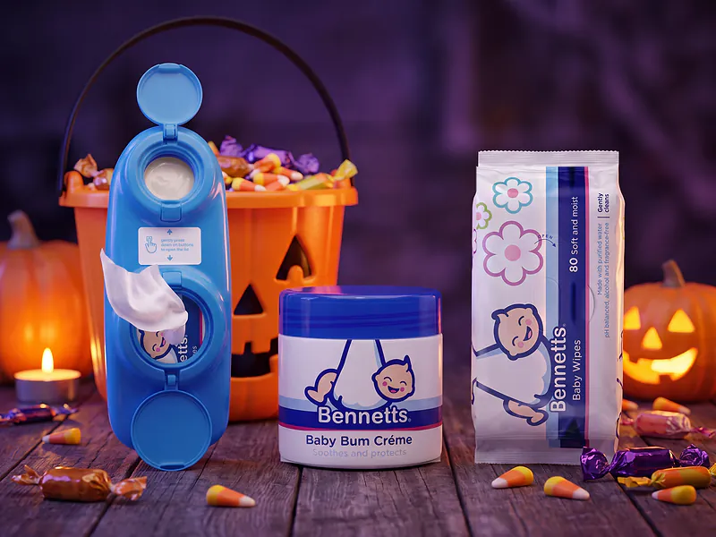 Trick-or-treat night: Baby Wipes, Bum Buddy, Baby Bum Crème