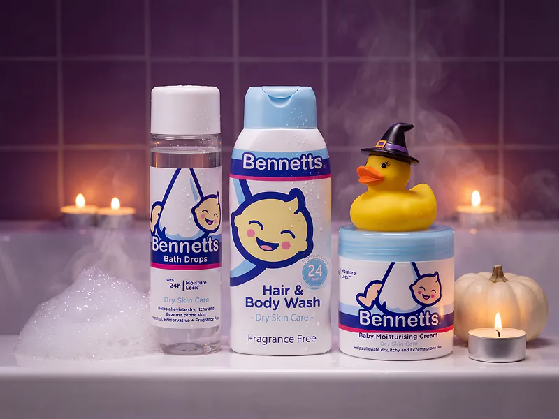Spooky bath time: Bath Drops, Hair & Body Wash, Baby Moisturising Cream